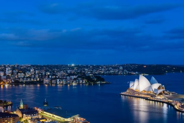 Sydney Harbour at night. Photo: Alamy