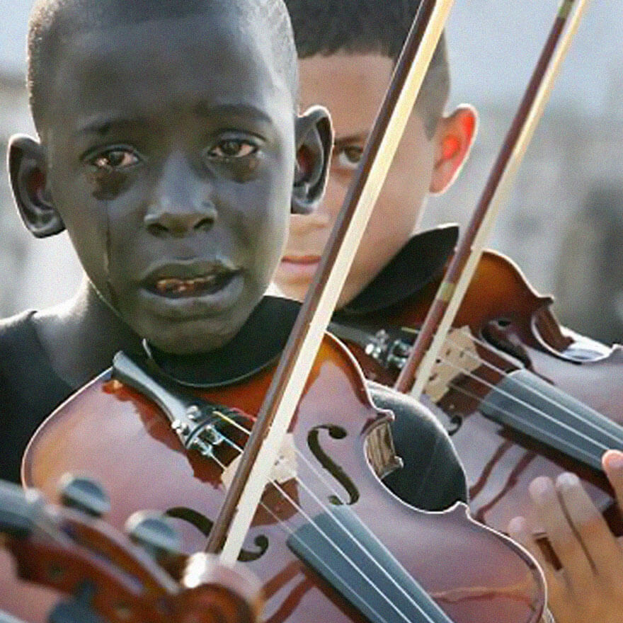  Diego Frazão Torquato, 12, from Brazil mourns the death of his teacher, who helped him transcend poverty through music.