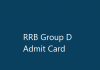 RRB Group D Admit Card Railway Exam Date Roll No rrcb.gov.in Download