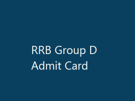 RRB Group D Admit Card Railway Exam Date Roll No rrcb.gov.in Download