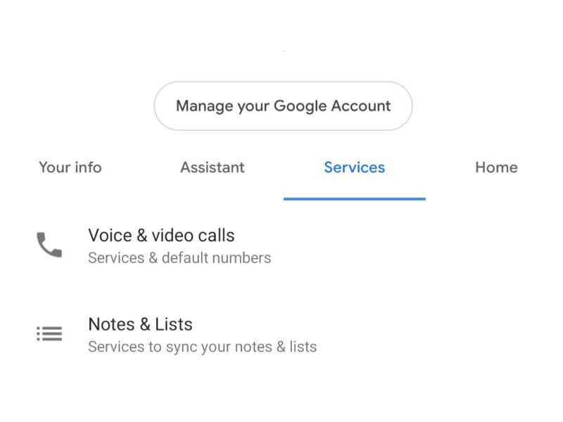 google assistant setting