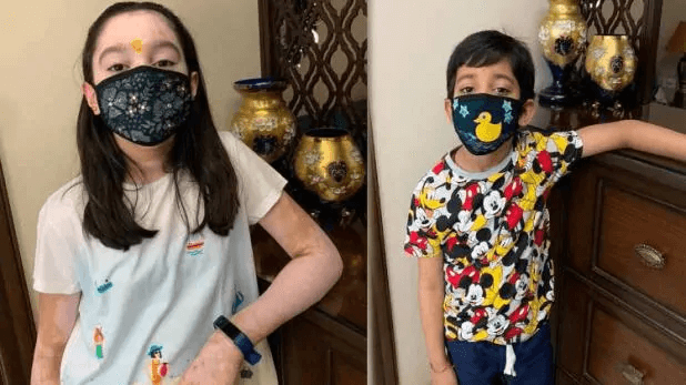 Children making designer masks in boring Lockdown