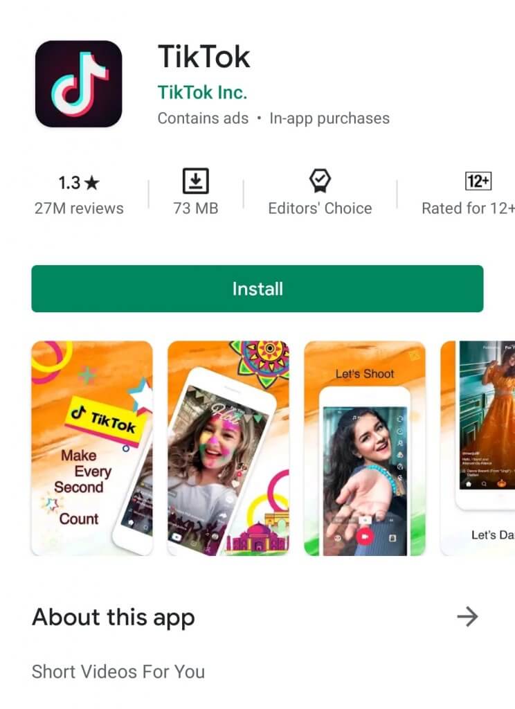 TikTok Rating dropped 4.5 to 1.3 star after more than 4 million Negative Comments